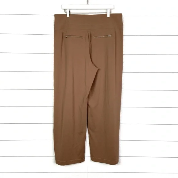 ATHLETA Venice Colorblock Wide Leg Pant Brown Cream Athleisure Lounge Comfy XL - Picture 4 of 4
